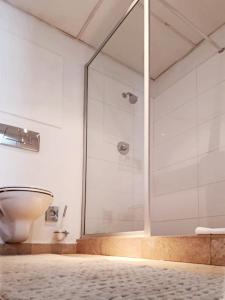 Cape Town CBD Pool Near CTICC Parliament Waterfront في كيب تاون: حمام مع دش ومرحاض ومغسلة +42 صورة