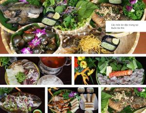 a collage of pictures of different types of food at Buôn Gơ Rin in Láng Lớn