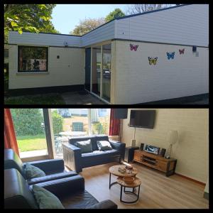 Χώρος καθιστικού στο Vakantiebungalow in het Limburgse Heuvelland