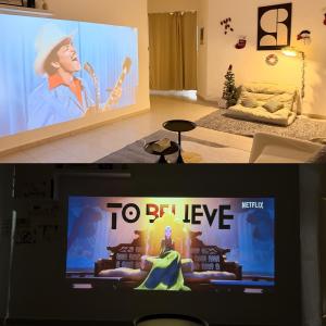TV a/nebo společenská místnost v ubytování HeySnowy #Projector #Single Semi-D #Gated&Guarded #Water Dispensor