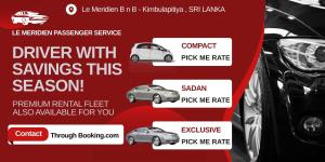a flyer for a car dealership at Le Meridien BnB in Negombo