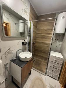 Villa Forest Paradise في فيسوكو: حمام مع حوض ودش