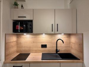 Η κουζίνα ή μικρή κουζίνα στο Bricks Superior Design Apartment - EG & Küche Zentral