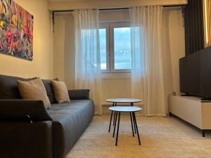 Μια τηλεόραση ή/και κέντρο ψυχαγωγίας στο Bricks Superior Design Apartment - EG & Küche Zentral