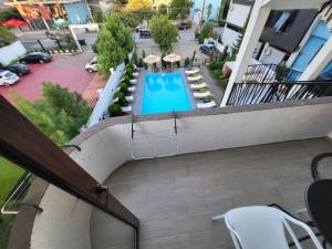 an overhead view of a swimming pool on a building at Hotel SABA in K'obulet'i