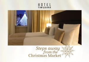 Ένα ή περισσότερα κρεβάτια σε δωμάτιο στο Hotel Timisoara