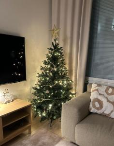 Χώρος καθιστικού στο City Center Suite with sauna