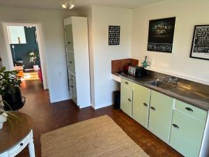 Dark Sky Cottage في غريتاون: مطبخ مع حوض وطاولة عمل +5 صور