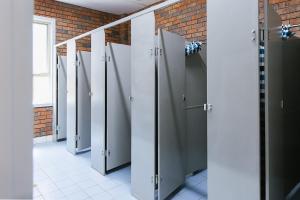a row of lockers in a locker room at Warra Gnan Coastal Camp in Warrnambool