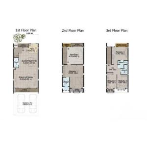 een plattegrond van de plattegrond van het appartementengebouw bij Leon Sukhumvit 62 in Bangkok