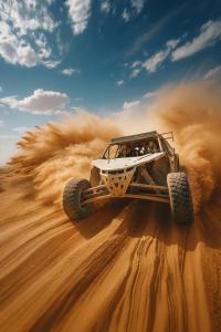 a off road truck driving in the desert at Desert Diamond Private Camp in Bidiyah