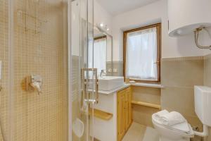 a bathroom with a toilet and a sink and a shower at Rochebrune Apartments in Ski Resort in Claviere +45 photos