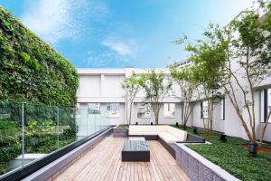 a view of the courtyard of a building at Hotel Mystays Premier Akasaka in Tokyo