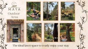 Un collage de fotos de personas en el jardín. en Maya Nature Retreat by Ella's Escape, en Mandrem 38 fotos más