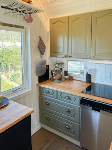 Kuchyň nebo kuchyňský kout v ubytování Romantic Country Cabin With Fjord Views On Åmøy