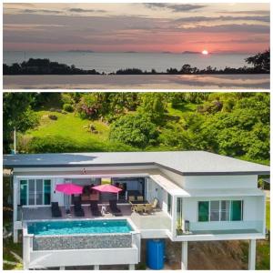 una casa con piscina delante en Pearl Villa, en Nathon