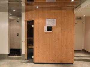 a wooden wall in a hallway in a building at Apartment Dominic B2 by Interhome in Saas-Fee