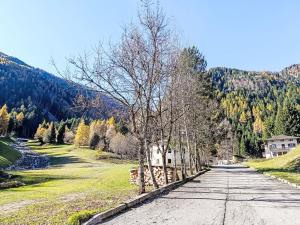 a street with a tree on the side of a road at Chalet Maset Pozzati by Interhome in Bresimo