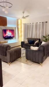 Posezení v ubytování 4Zi Apartment 5 Min Flughafen, 10 Min Strand in Lomé