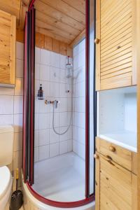 AxalpにあるPeaceful Alpine Home with a View & Hot Tubのシャワー、トイレ、洗面台付きのバスルーム +37枚の写真