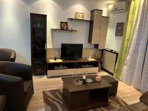 a living room with a tv and a coffee table at EukaVita in Banja Koviljača