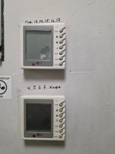 a wall with an electronic device on it at The Hostel in Kyiv