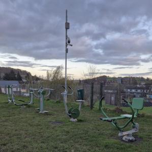 a row of exercise equipment in a field at The Ferns in Mitcheldean