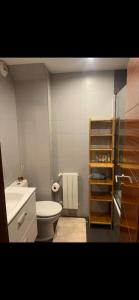 ein Badezimmer mit weißer Toilette und Waschbecken in der Unterkunft Piso en Portugalete in Portugalete + 6 Fotos