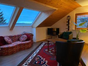 Posezení v ubytování Burgblick Stube