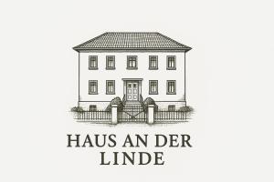 a drawing of a house with the words has an der line at Haus an der Linde in Bad Essen