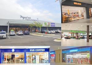 a collage of three pictures of a store at NonaStudio Myra Park Nilai 3 in Nilai