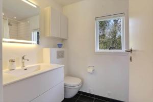 un bagno con lavandino, WC e finestra di LK2197-Lokken-Molleager-1 a Lyngbytorp Altre 18 foto