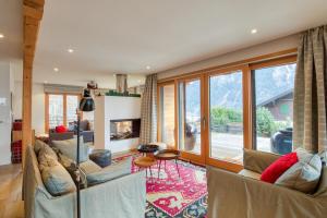 Khu vực ghế ngồi tại Quiet chalet with hammam in Chamonix