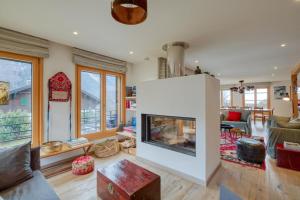 Khu vực ghế ngồi tại Quiet chalet with hammam in Chamonix