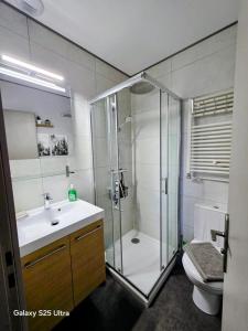 Koupelna v ubytování Le petit coin au bord du lac