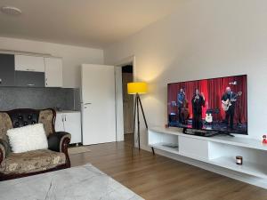 TV a/nebo společenská místnost v ubytování Apartament