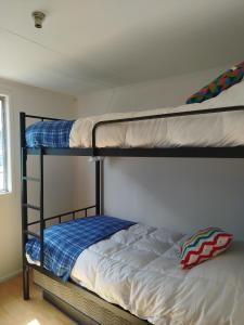 a bedroom with two bunk beds in a room at Hostal Yei, Punta Arenas in Punta Arenas