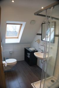 a bathroom with a sink toilet and a window at Tanne 16 - Bike & Familienurlaub in Braunlage in Braunlage +85 photos