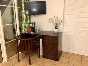 Μια τηλεόραση ή/και κέντρο ψυχαγωγίας στο T3 Passion Tropiques Sainte-Luce vue mer et piscine