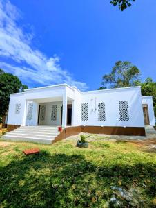 MkoaniにあるWaterfall Halal Retreat Pemba Island Zanzibarの芝生の白い家