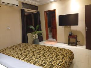 TV a/nebo společenská místnost v ubytování LA Maison Sur Le Fleuve