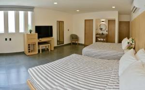 Μια τηλεόραση ή/και κέντρο ψυχαγωγίας στο Casa Begonias Hotel mas Villas