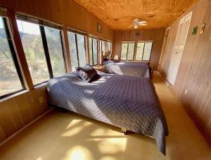 two beds in a room with large windows at On the Rocks! in Concan +55 photos