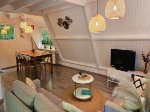 Μια τηλεόραση ή/και κέντρο ψυχαγωγίας στο Renovated Ardennes Chalet with Patio