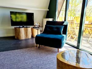 Μια τηλεόραση ή/και κέντρο ψυχαγωγίας στο Contemporary Ardennes Chalet in Durbuy