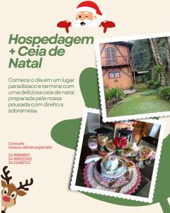 a flyer of a house with a christmas meal at Hospedaria Alecrim - Pousada Sustentável APA in Petrópolis