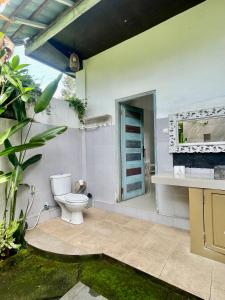 Pranajaya loka villa في تيجاكولا: حمام مع مرحاض ومغسلة