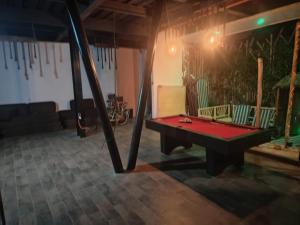 Biliár nebo kulečník v ubytování Las cabañas vip