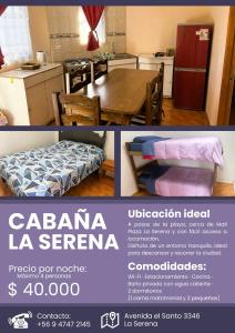 Ένα ή περισσότερα κρεβάτια σε δωμάτιο στο Cabaña La Serena con Estacionamiento privado