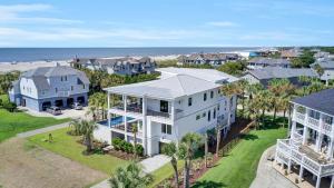 an aerial view of a house and a beach at 3 47th Avenue by AvantStay Oceanfront Private Pool View in Isle of Palms